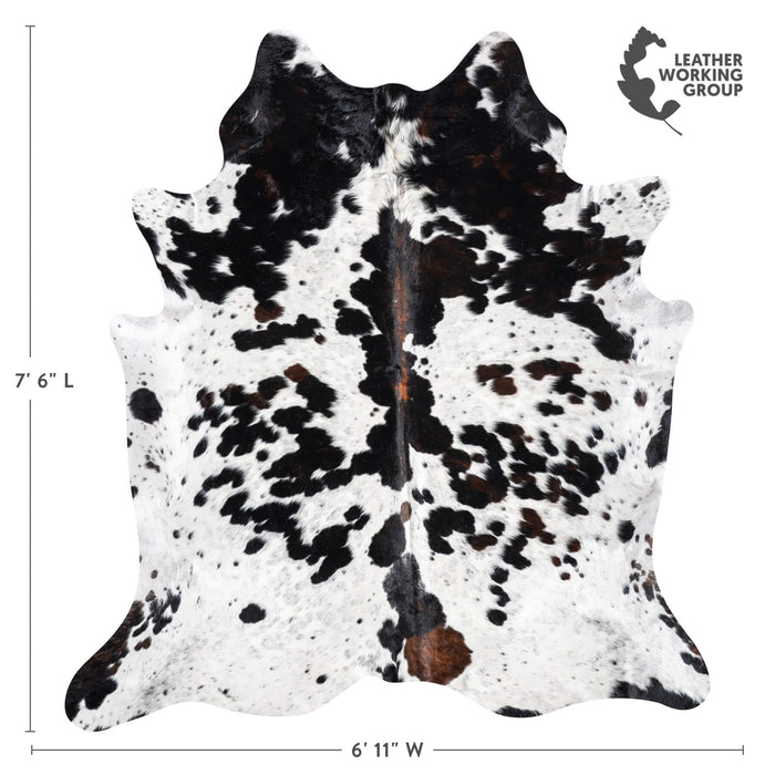 Black Salt and Pepper Cowhide Rug Size 7'6" L x 6'11" W 9411