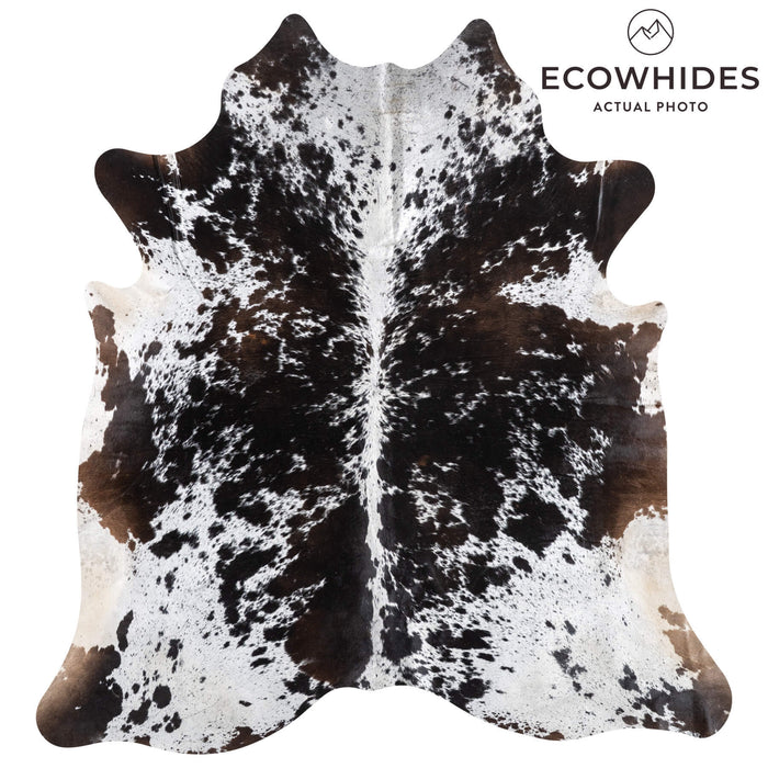 Black Salt and Pepper Cowhide Rug Size 7'10" L x 7'5" W 9429
