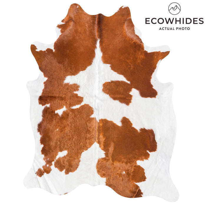 Brown and White Cowhide Rug Size 7'0" L x 5'3" W 9462