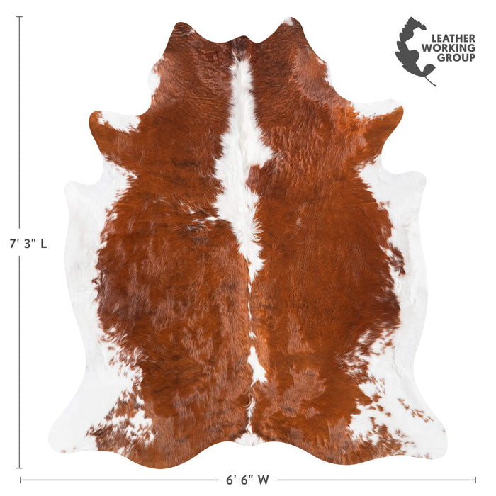 Tricolor Cowhide Rug Size 7'3" L x 6'6" W 9476