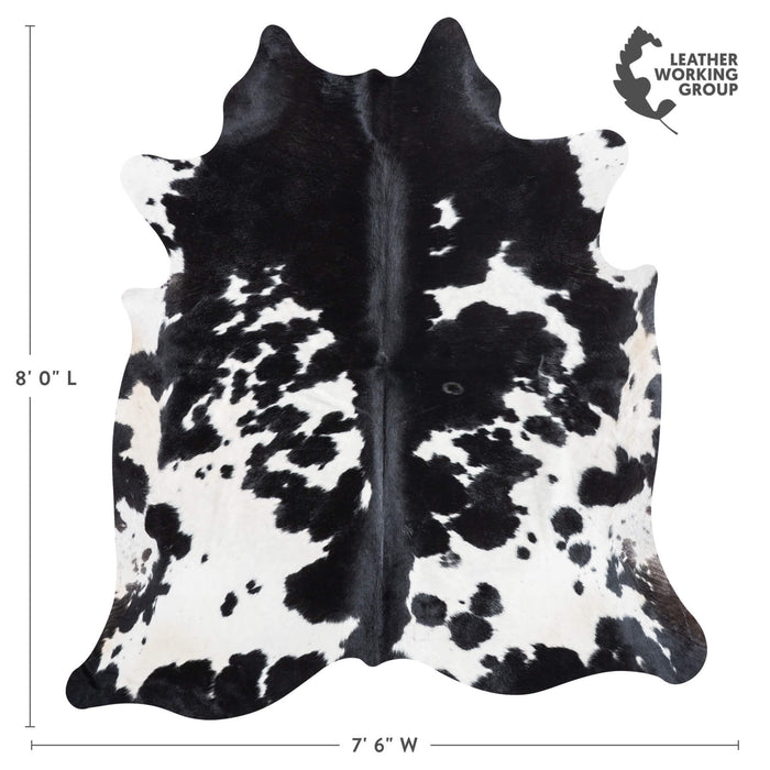 Black and White Cowhide Rug Size 8'0" L x 7'6" W 9477