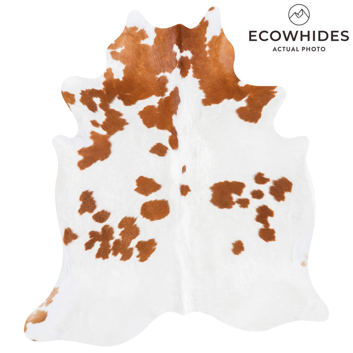 Brown and White Cowhide Rug Size 6'2" L x 5'8" W 9483