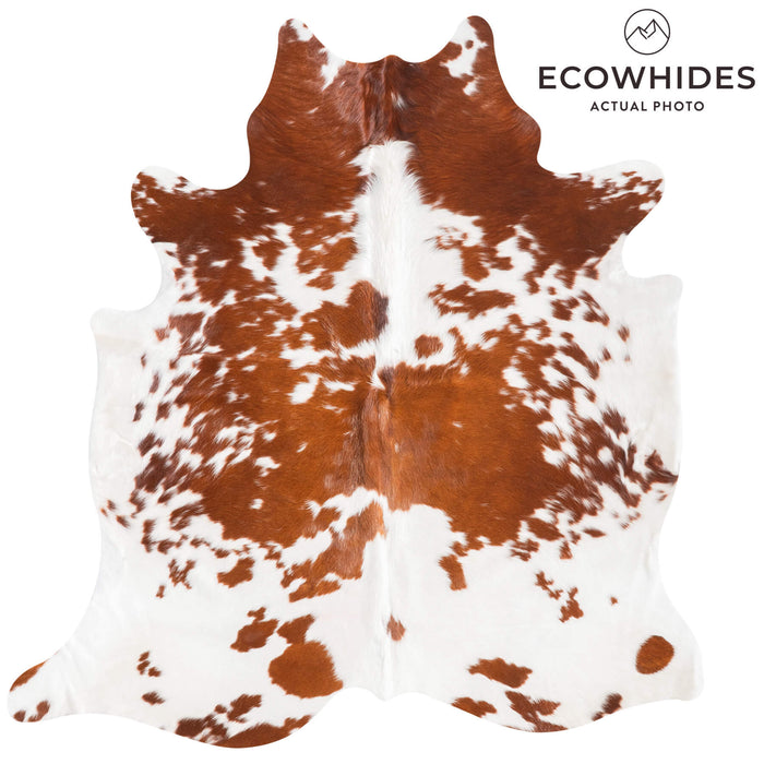 Brown and White Cowhide Rug Size 6'2" L x 5'10" W 9498