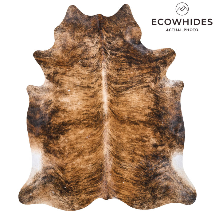 Vintage Brindle Cowhide Rug Size 7'10" L x 6'8" W 9723