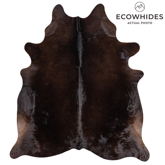 Brazilian Solid Black Cowhide Rug Size 7'4" L x 6'6" W 9914
