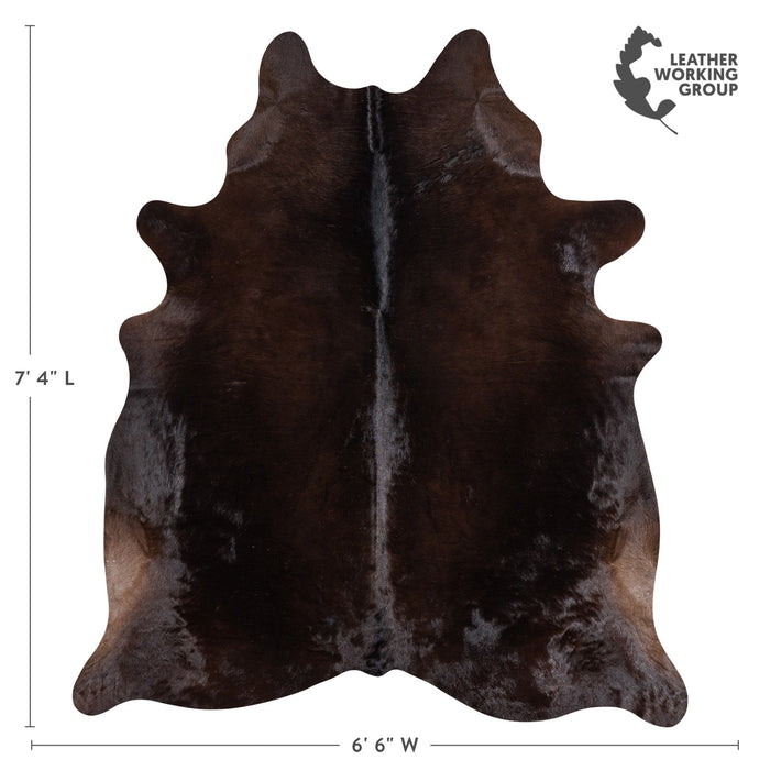 Brazilian Solid Black Cowhide Rug Size 7'4" L x 6'6" W 9914
