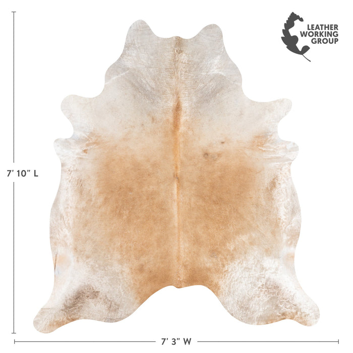 Brazilian Beige Cowhide Rug Size 7'10" L x 7'3" W 9915