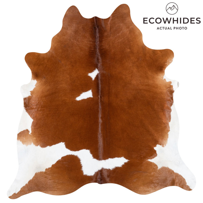 Brazilian Brown and White Cowhide Rug Size 8'1" L x 7'8" W 9926