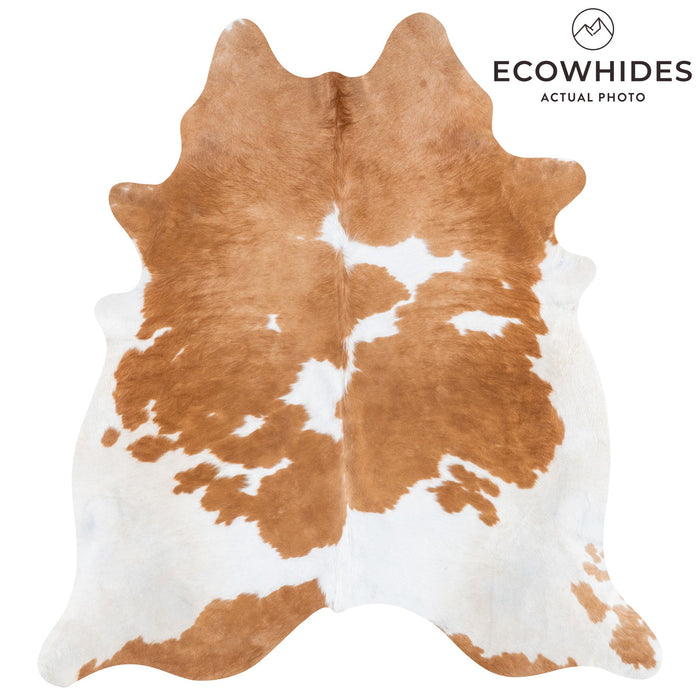 Brazilian Brown and White Cowhide Rug Size 7'8" L x 7'1" W 9934