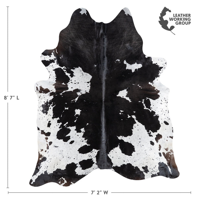 Brazilian Black and White Cowhide Rug Size 8'7" L x 7'2" W 9942