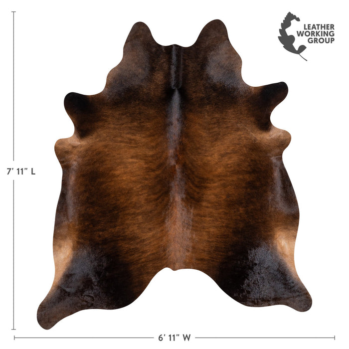 Brazilian Dark Brindle Cowhide Rug Size 7'11" L x 6'11" W 9948