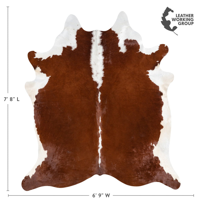 Brazilian Hereford Cowhide Rug Size 7'8" L x 6'9" W 9949