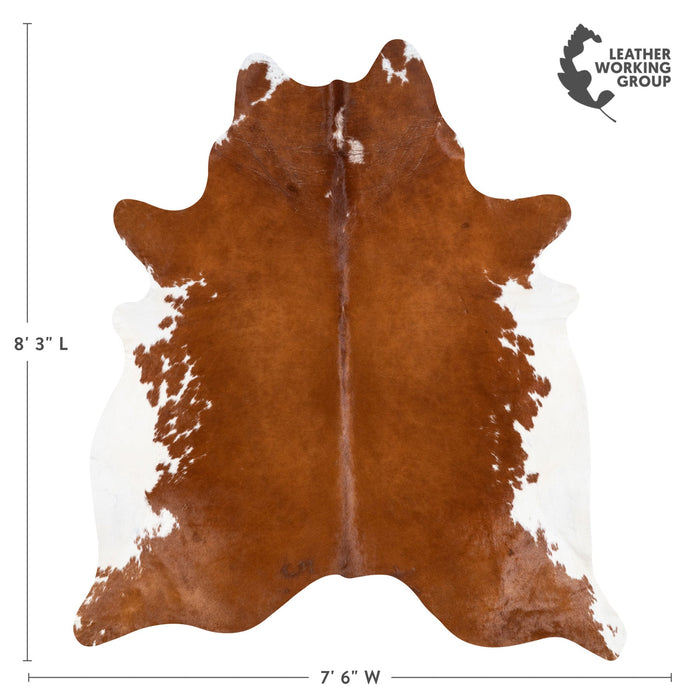 Brazilian Brown and White Cowhide Rug Size 8'3" L x 7'6" W 9950