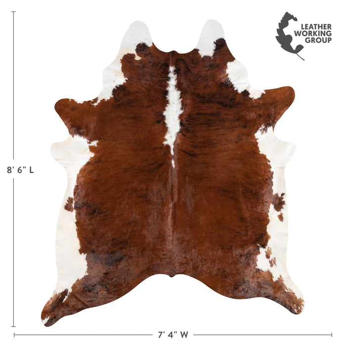 Brazilian Brindle White Belly and Backbone Cowhide Rug Size 8'6" L x 7'4" W 9952