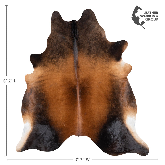 Brazilian Mahogany Cowhide Rug Size 8'2" L x 7'3" W 9964