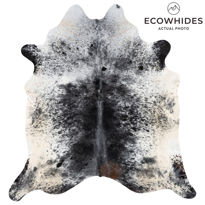 Brazilian Black Salt and Pepper Cowhide Rug Size 8'1" L x 7'7" W 9965