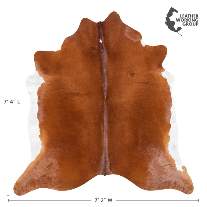 Brazilian Brown and White Cowhide Rug Size 7'4" L x 7'2" W 9977