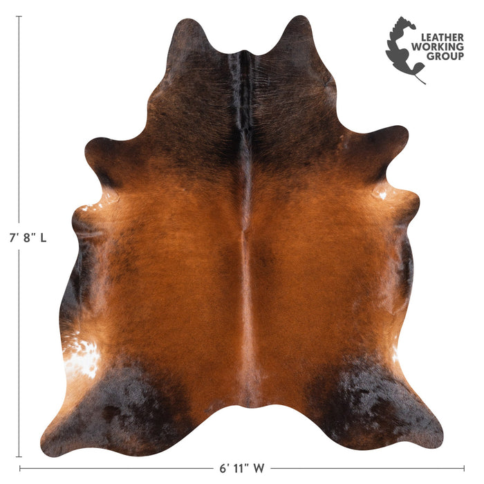 Brazilian Mahogany Cowhide Rug Size 7'8" L x 6'11" W 9979