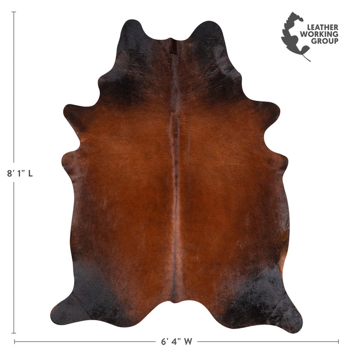 Brazilian Mahogany Cowhide Rug Size 8'1" L x 6'4" W 9985