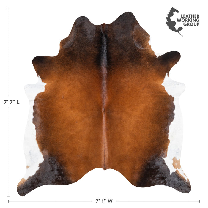 Brazilian Mahogany Cowhide Rug Size 7'7" L x 7'1" W 9988