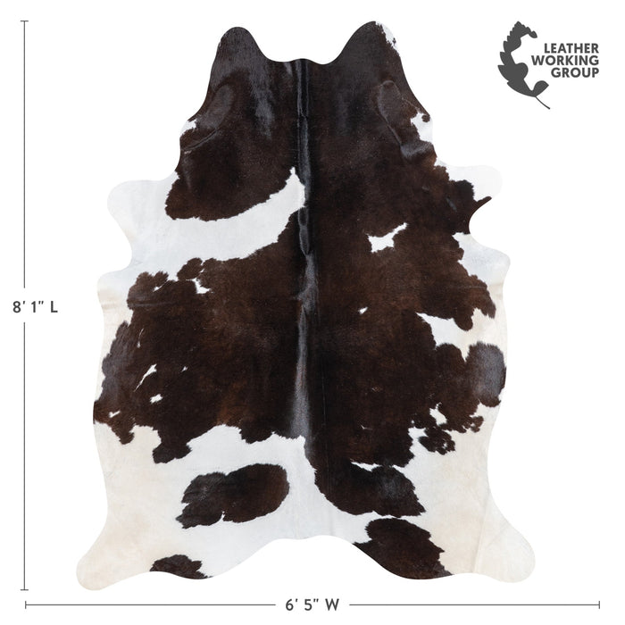 Brazilian Black and White Cowhide Rug Size 8'1" L x 6'5" W 9997
