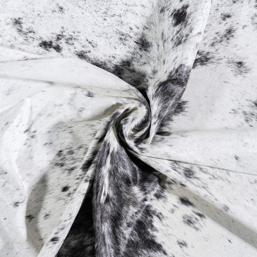 Brazilian Black Salt and Pepper Cowhide Rug Size 7'11" L x 7'3" W 6806