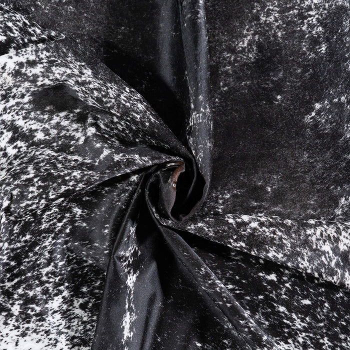 Brazilian Black Salt and Pepper Cowhide Rug Size 7'2" L x 6'9" W 6811