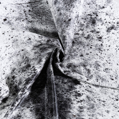 Brazilian Black Salt and Pepper Cowhide Rug Size 7'7" L x 6'6" W 6817