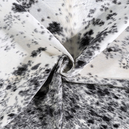 Brazilian Black Salt and Pepper Cowhide Rug Size 6'4" L x 5'8" W 6823