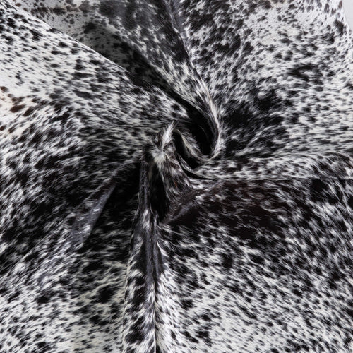 Brazilian Black Salt and Pepper Cowhide Rug Size 6'8" L x 6'4" W 6831