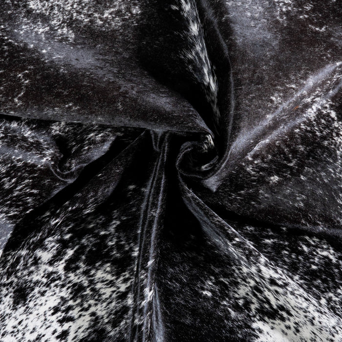 Brazilian Black Salt and Pepper Cowhide Rug Size 7'2" L x 6'2" W 6833