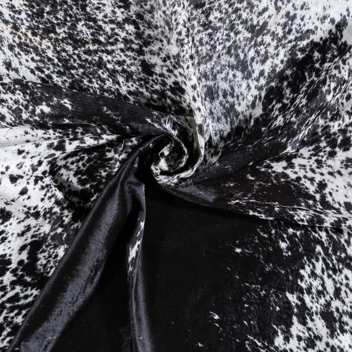 Brazilian Black Salt and Pepper Cowhide Rug Size 7'5" L x 6'0" W 6835