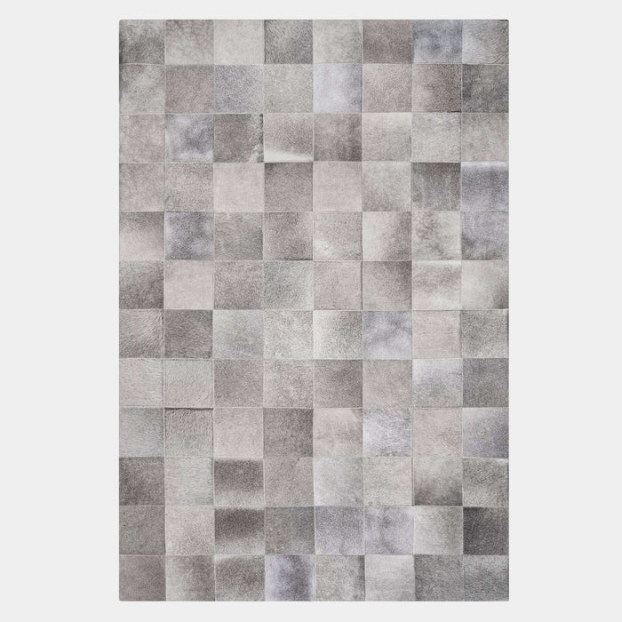 Rhodes Grey Cowhide Rug, Natural Suede Leather | eCowhides
