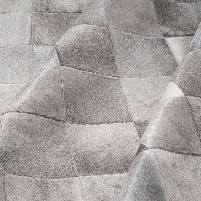 Rhodes Grey Cowhide Rug, Natural Suede Leather | eCowhides