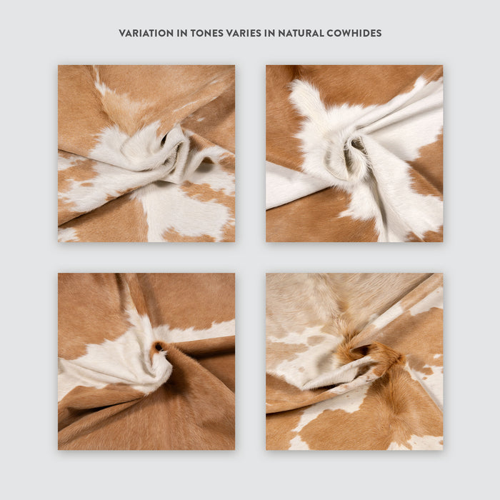 Palomino and White Brazilian Cowhide Rug: XXL