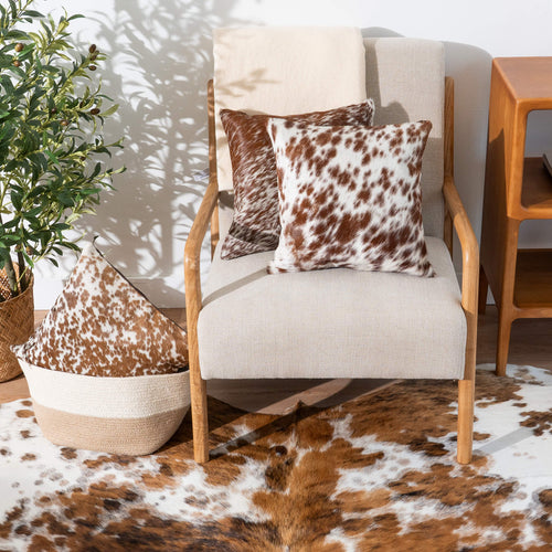 Brown Salt and Pepper Cowhide Pillow