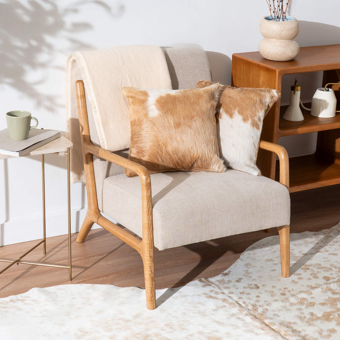 Palomino and White Cowhide Pillow