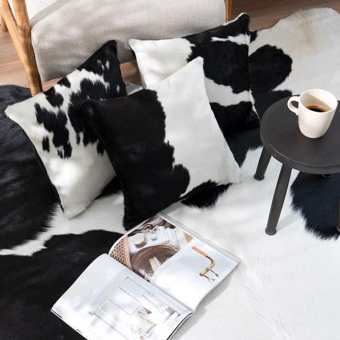 Black and White Cowhide Pillow