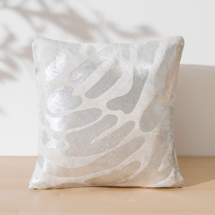 Zebra Silver Cowhide Pillow | Ecowhides