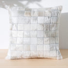 White Cowhide Patchwork Pillow|Color:Cowhide