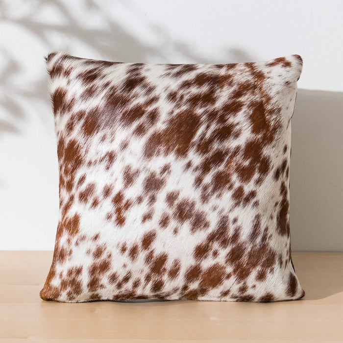 Brown Salt and Pepper Cowhide Pillow