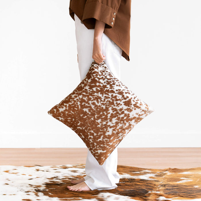 Brown Salt and Pepper Cowhide Pillow