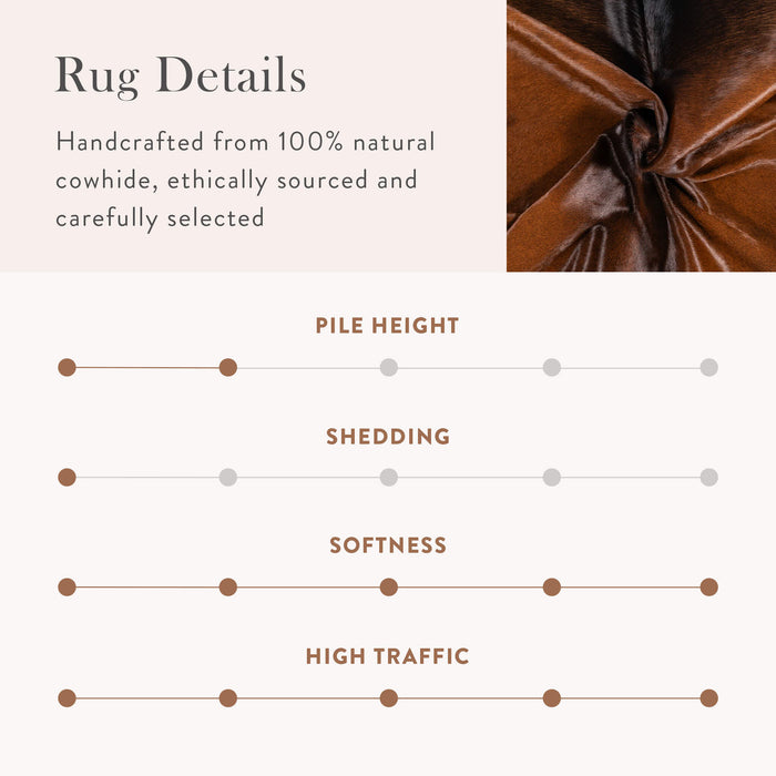 Brazilian Mahogany Cowhide Rug Size 7'8" L x 6'7" W 1515