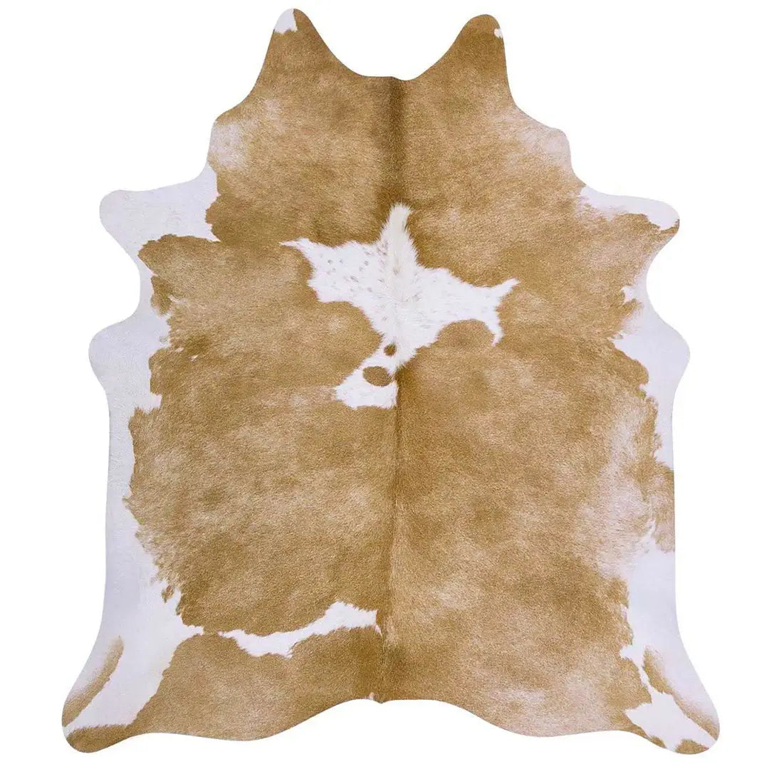 Palomino And White Brazilian Cowhide Rug: Large , Natural Suede