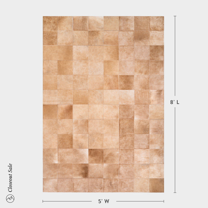 Rhodes Champagne Cowhide Rug Size 8 x 5 Feet on Sale