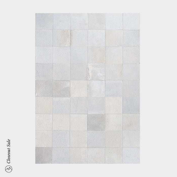 Rhodes White Cowhide Rug Size 6 x 4 Feet on Sale