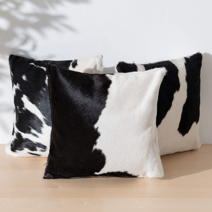 Black and White Cowhide Pillow
