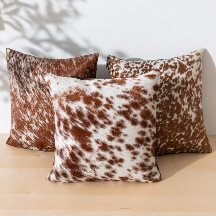 Brown Salt and Pepper Cowhide Pillow