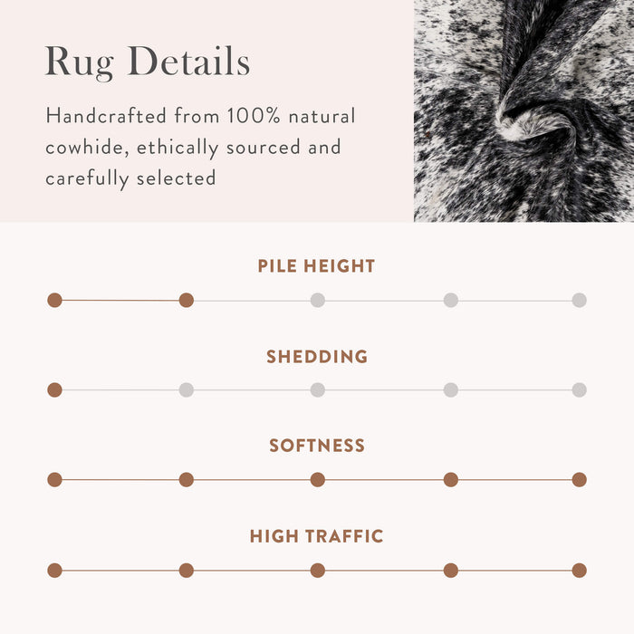 Black Salt and Pepper Cowhide Rug