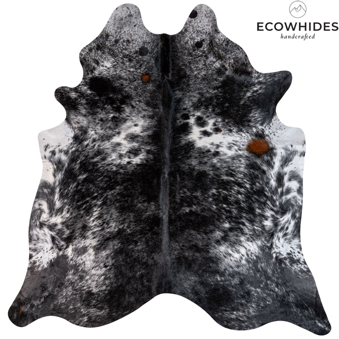 Black Salt And Pepper Cowhide Rug , Natural Suede Leather | eCowhides